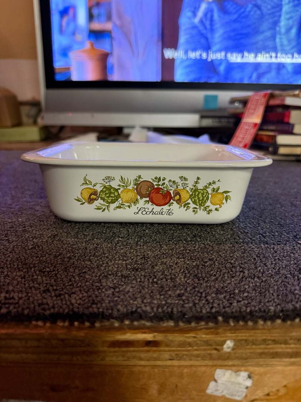 Corning Ware L'Echalote Spice of Life Footed Baking Dish Size 7.5x5.5x2